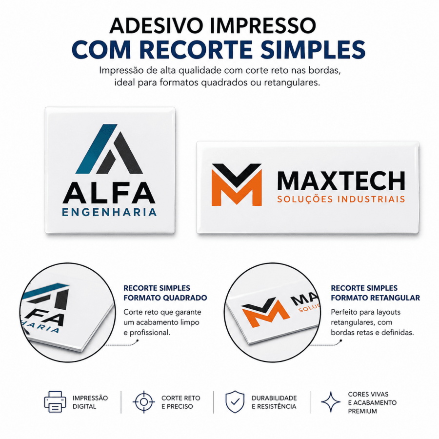 Adesivo Impresso Personalizado PVC Branco - CÁLCULO ON-LINE